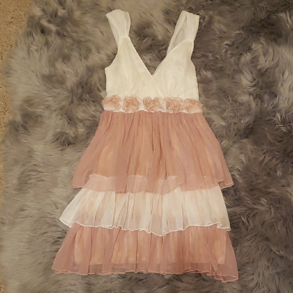 Off white and a pink/rose color dress, worn once